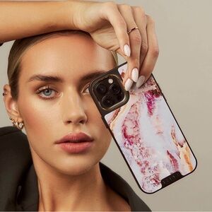 Burga Marble Pattern Phone Case - Pink and White